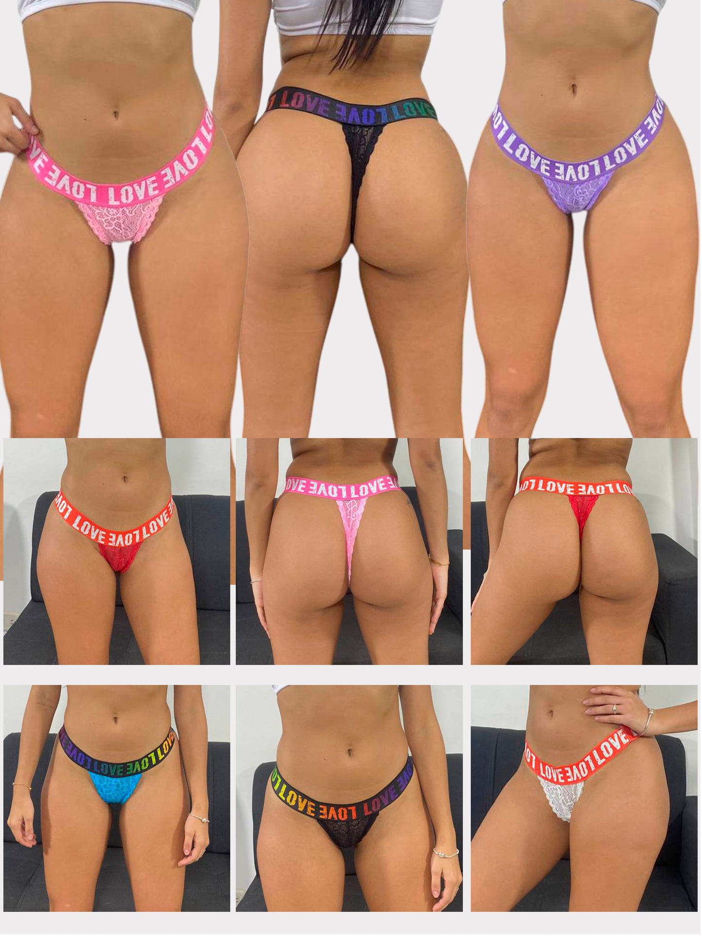 Tanga de encaje con goma elástica promoción desde 6 unidades