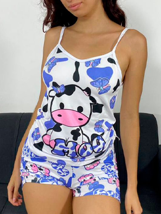 Pijamas en Short Sublimadas de Piel Durazno X6.