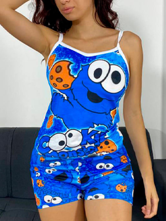 Pijamas en Short Sublimadas de Piel Durazno X6.